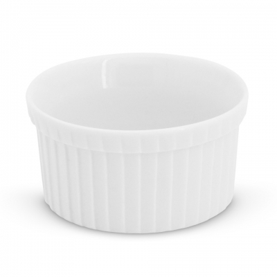 Crème Brûlée Form rund, 9cm Porzellan Weiß Walküre